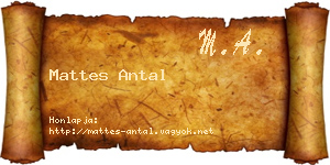Mattes Antal névjegykártya